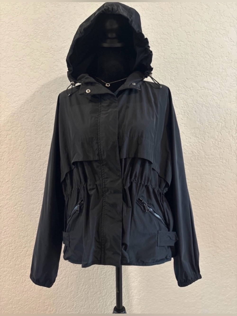 Moncler Women’s Black Hooded Utility Anorak Jacket